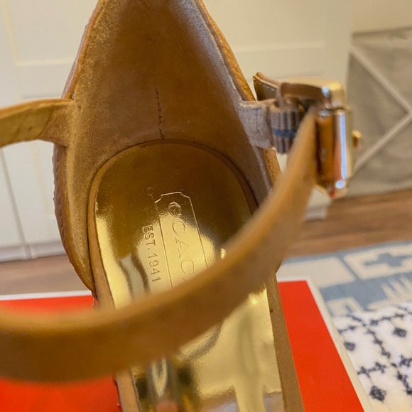 COACH Terri Veg Calf Formal Block Heel 7.5M - Picture 10 of 13